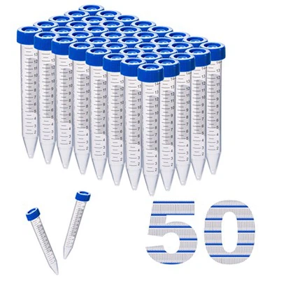 15ml Flat Flat Rack Rack Centrifuge Tubes Conical Bottom Sterile Autocalvable Graduation Writing Area